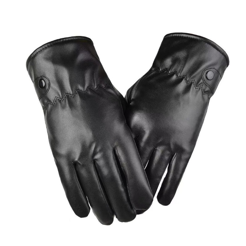 Leather Driving Glove - Winter Fashion Black PU Leather Gloves