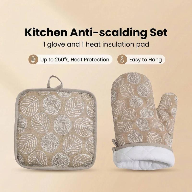 Heat Resistant Glove - 2IN1 Leaf Pattern Heat Resistant Oven